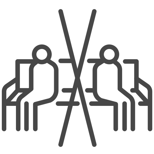 Coronavirus, seat, sit, social distancing icon